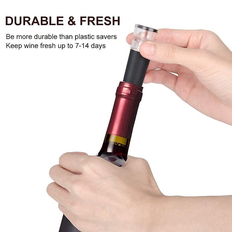 REKOBON 6 Pack Vacuum Wine Stopper, Reusable Silicone Caps, Air Remover Corks, Leakproof Wine Bottle Sealer for Wedding & Birthday Party - Image 5